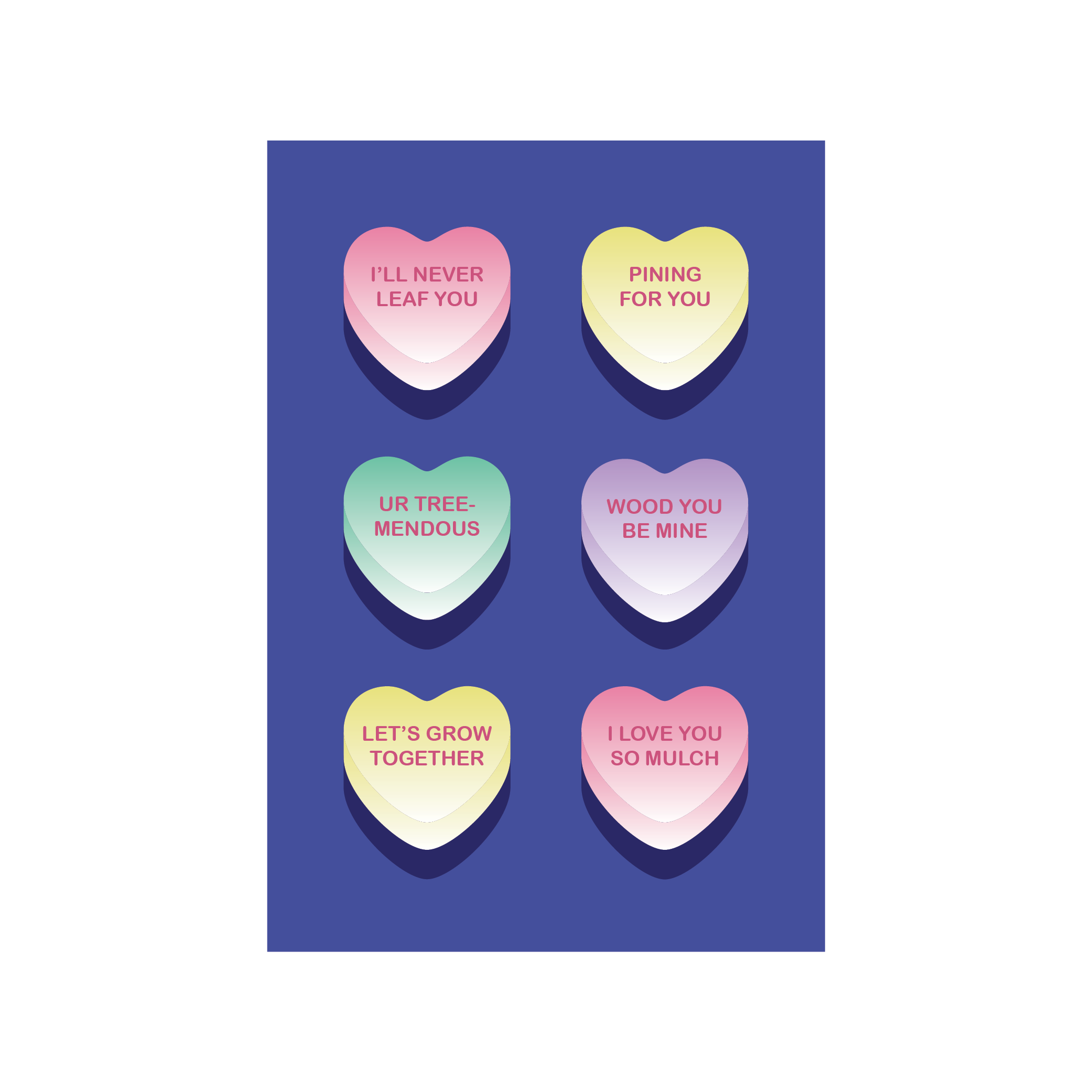 Valentine's Day Tree Dedication Card - Candy Hearts