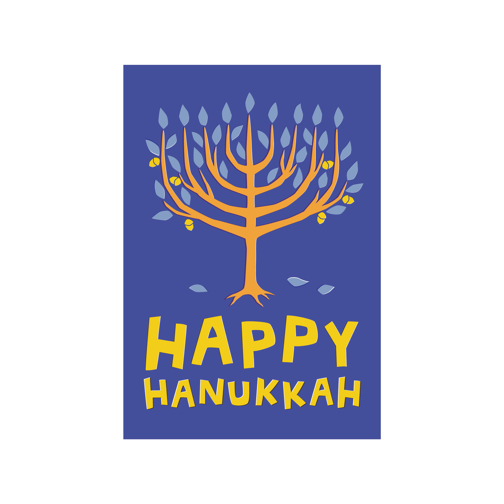 Holiday Tree Dedication Card - Happy Hanukkah