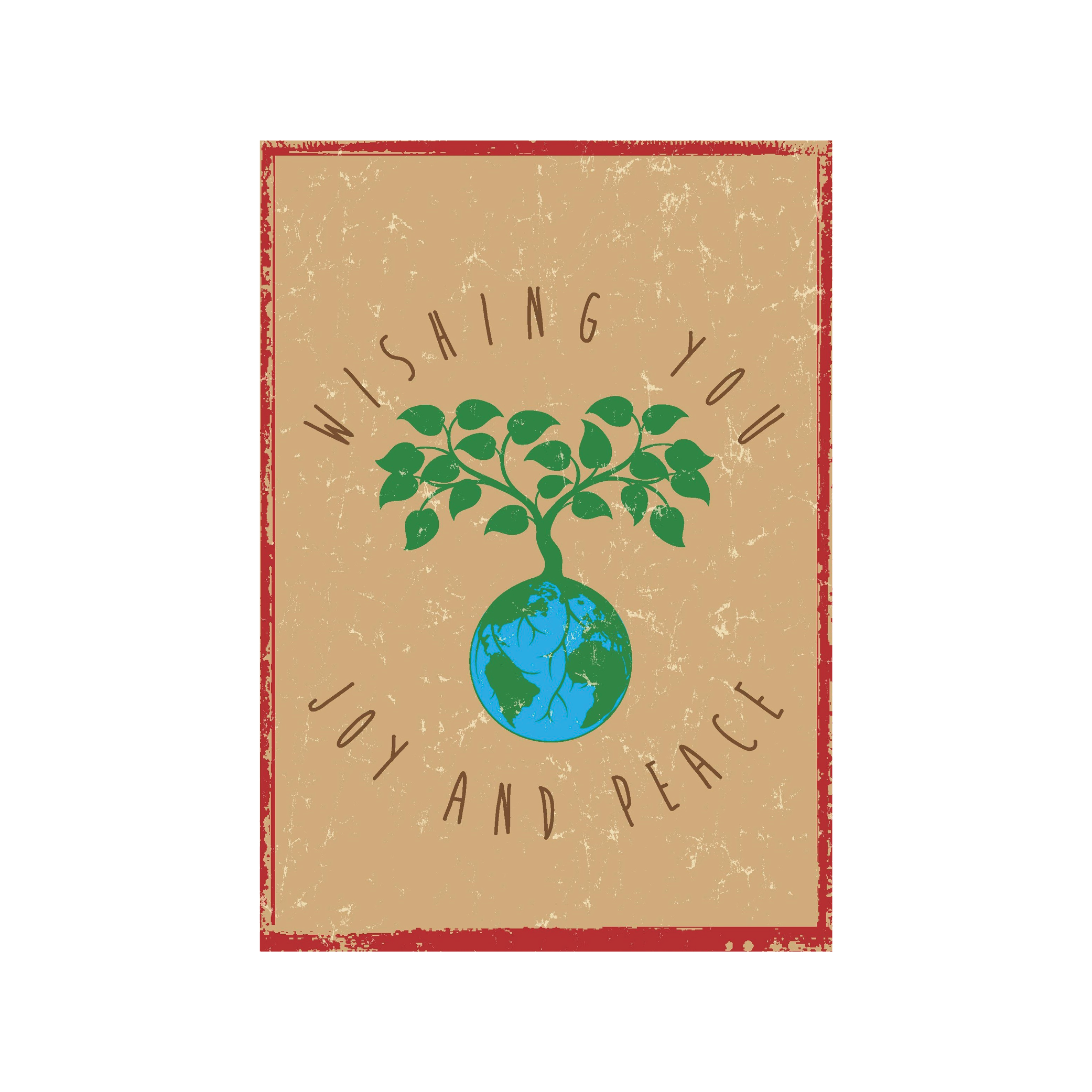 Holiday Tree Dedication Card - Joy and Peace