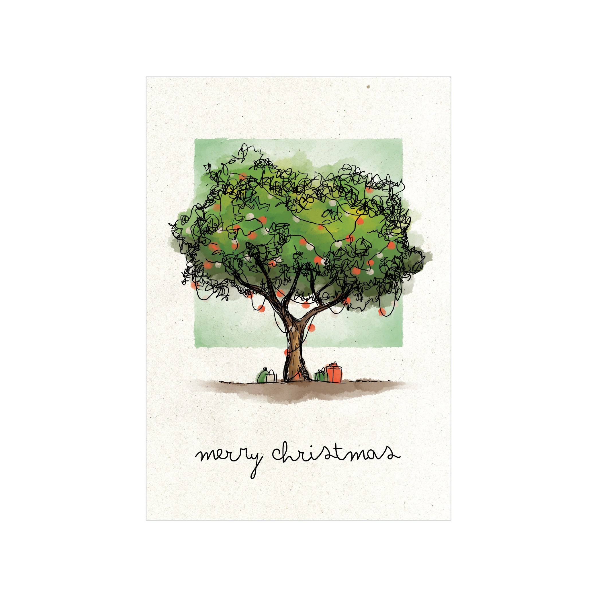 Holiday Tree Dedication Card - Merry Christmas