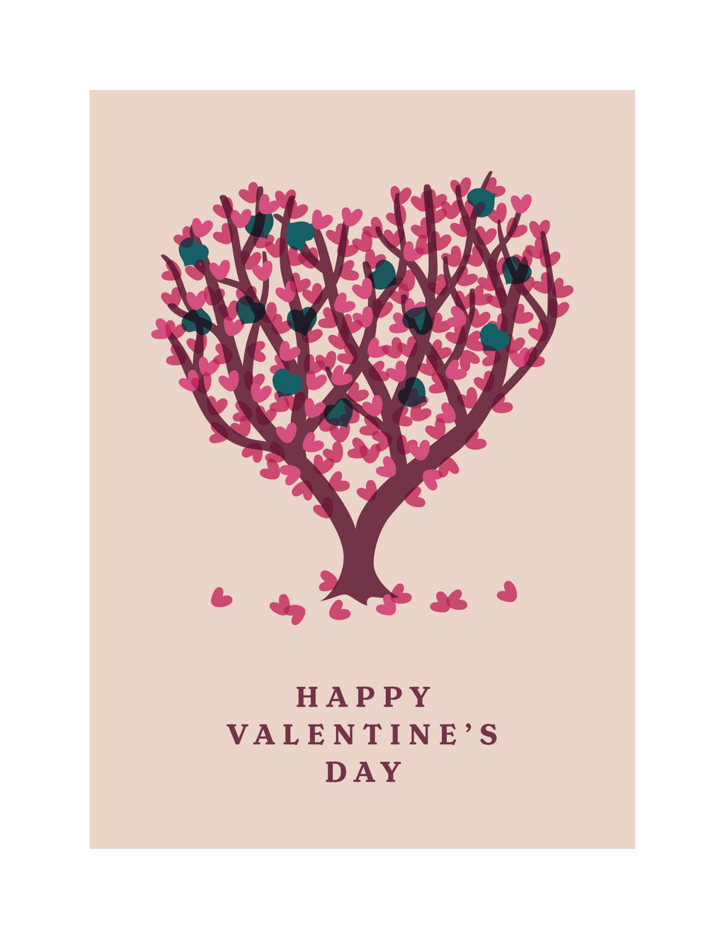 Valentine's Day Tree Dedication Card - Tree of Love