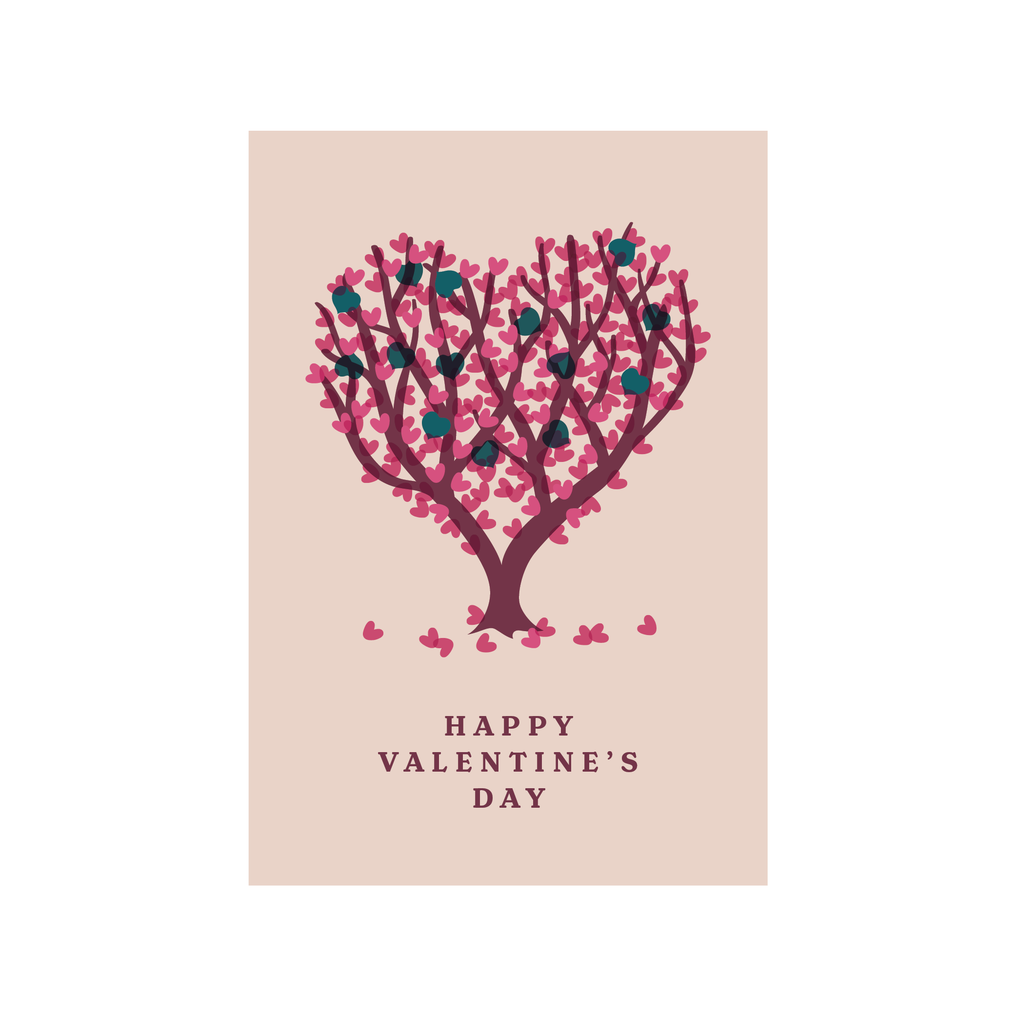 Valentine's Day Tree Dedication Card - Tree of Love
