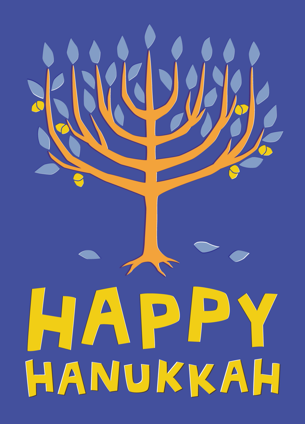 Holiday Tree Dedication Card - Happy Hanukkah
