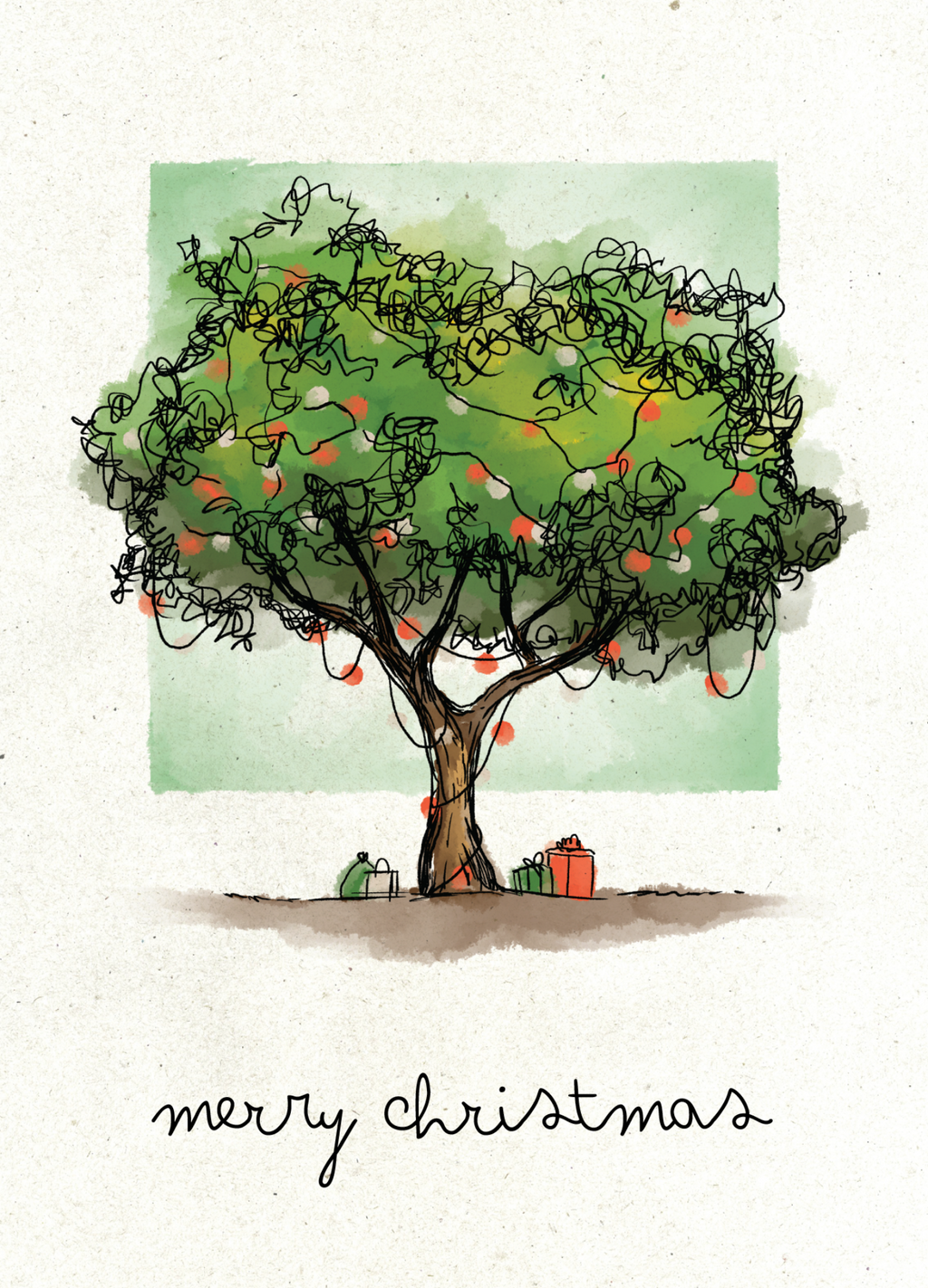Holiday Tree Dedication Card - Merry Christmas